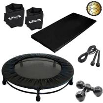 Kit Aeróbico Mini Jump+Halter 2Kg+ Corda + Caneleira2 + Capa