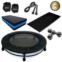 Kit Aeróbico Mini Jump+Halter 3Kg+Corda+Caneleira3+Step+Capa