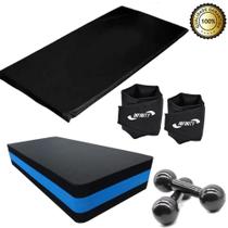 Kit Aeróbico Step+Caneleira De 3Kg +Halter De 2Kg+Colchonete