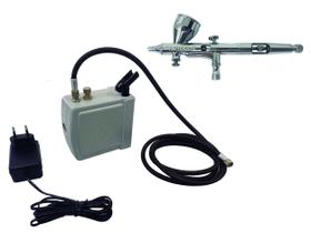 Kit Aerografia ONETOOLS - Mini Compressor + Aerógrafo 0,25mm 9CC Copo Fixo Kit Aerografia ONETOOLS - Mini Compressor + Aerógrafo 0,25mm 9CC Copo Fixo