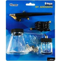 Kit Aerógrafo De Ação Simples 6 Peças Western AER 1 Kit Aerógrafo De Ação Simples 6 Peças Western AER 1