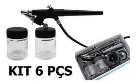 Kit aerografo de sucção ação simples bico 0,8mm 22ml com5 pcs