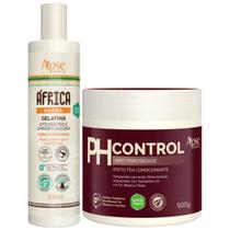 Kit Africa Baoba Apse Gelatina Ativadora + Ph Control 500g Anti Porosidade Tratamento Capilar