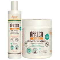 Kit África Baoba Apse Gelatina + Creme De Pentear Vegano Condicionante Cabelos Curvatura Apse 500g