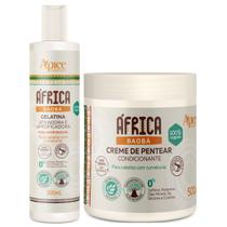 Kit África Baoba Apse Gelatina + Creme De Pentear Vegano Condicionante Cabelos Curvatura Apse 500g