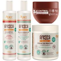 Kit Africa Baoba Apse Porosidade Shampoo + Condicionador + Creme Pentear + Mascara Ph Control 280g