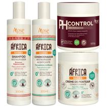 Kit Africa Baoba Apse Porosidade Shampoo + Condicionador + Creme Pentear + Mascara Ph Control 500g