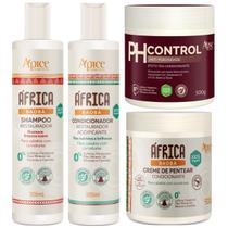 Kit Africa Baoba Apse Porosidade Shampoo + Condicionador + Creme Pentear + Mascara Ph Control 500g