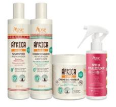 Kit África Baobá Apse Shampoo, Condicionador, Creme e Spray Finalizador - Apse Cosmetics