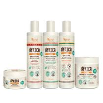 Kit África Baobá Apse - Shampoo, Condicionador, Gelatina, Máscara e Creme de Pentear - Apse Cosmetics