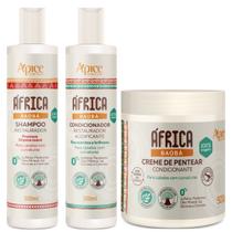 Kit África Baobá Shampoo + Condicionador + Creme De Pentear Vegano Cabelos Com Curvatura Apse Kit África Baobá Shampoo + Condicionador + Creme De Pentear Vegano Cabelos Com Curvatura Apse