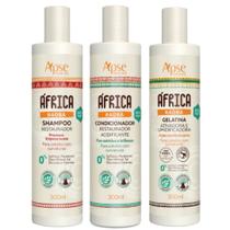 Kit África Baobá Shampoo + Condicionador + Gelatina Restaurador Vegano Cabelos Com Curvatura Apse