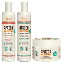 Kit África Baobá Shampoo + Condicionador + Mascara Restaurador Vegano Cabelos Com Curvatura Apse