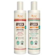 Kit África Baobá Shampoo + Condicionador Restaurador Vegano Para Cabelos Com Curvatura Apse 300ml