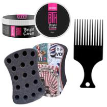 Kit Afro Esponja Nudred + Pente Garfo + Pomada