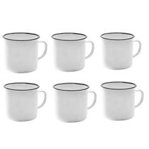 Kit Ágata Esmaltada Com 6 Canecas 90 ML Branca Kit Ágata Esmaltada Com 6 Canecas 90 ML Branca