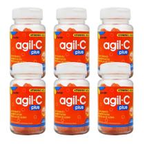 Kit Agil-C Plus Sabor Laranja Com 6 Potes De 40 Pastilhas De Goma Cada