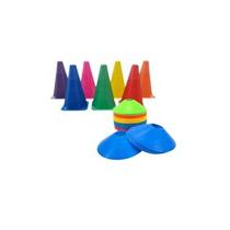 Kit Agilidade 10 Cones10 Chapeu Chines para treino cores variadas