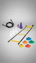 Kit Agilidade 5 Cones 5 Pratos Escada Corda