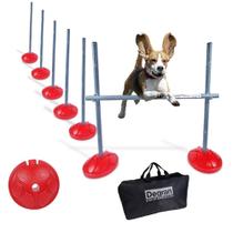 Kit Agility sem túnel 5 Zig Zag, 1 Salto com 5 Niveis de alturas e bolsa para transporte