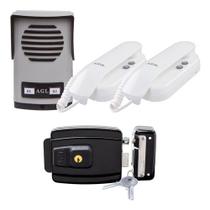 Kit Agl Interfone Coletivo 2 Pontos + Fechadura Elétrica Agl Reversível