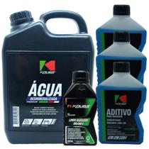 Kit Agua 3L+ 3 Aditivo Orgânico Azul+ Limpa Radiador - Koube
