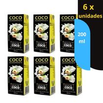kit Água de Coco Quadrado 200ml Tradicional 6 unidades