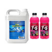Kit Agua Desmineralizada Galão 5l Com 2 Aditivo T5 Concentrado