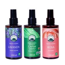 Kit Água Floral 200ml óleo essencial Lavanda-Capim Limão Orgânico - Rosa Bioessência
