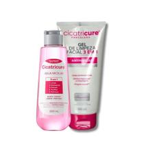 Kit Água Micelar 5 em 1 Limpeza Pele + Sabonete Antimarcas Cicatricure Porcelana 150ml