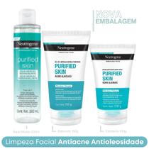 Kit Água Micelar 7 Em 1 + Sabonete Gel de Limpeza Facial 150g + Esfoliante Facial Purified Skin Neutrogena