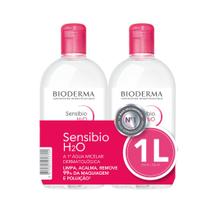 Kit Água Micelar Demaquilante Bioderma Sensibio H2O 500ml + 500ml