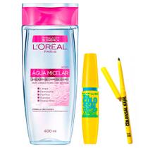 Kit Agua Micelar L'Oréal Paris 5 em 1 + VolumExpress Colossal Glam WP + Lapis Colossal Kajal