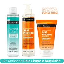Kit Água Micelar Purified Skin + Sabonete Acne Proofing + Esfoliante Neutrogena