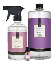 Kit Água Perfumada + Refil 1 Litro + Essência Lavanda Francesa Via Aroma Kit Água Perfumada + Refil 1 Litro + Essência Lavanda Francesa Via Aroma