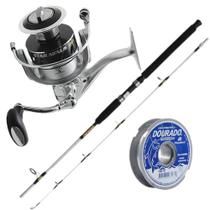 Kit Água Salgada Molinete 6000 Drag:11kg Vara Linha 0,50mm