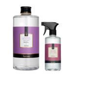 Kit Agua Spray 500ml + Refil 1 Litro Peonia Garden Via Aroma Para Casa Lojas de Roupas Tecidos Cama