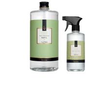 Kit Agua Spray 500ml + Refil 1 Litro Peonia Garden Via Aroma Para Casa Lojas de Roupas Tecidos Cama