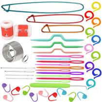 Kit Agulha Auxiliar Acabamento Tricô Marcador Ponto Tapestry