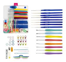 Kit Agulha De Crochê Completo Profissional Soft Cabo Emborra