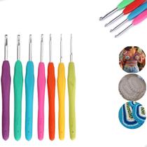 Kit Agulha De Crochê Emborrachado Círculo Alumínio Soft Lm Kit Agulha De Crochê Emborrachado Círculo Alumínio Soft Lm