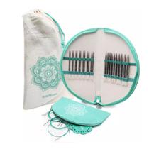 Kit Agulhas Circulares Intercambiável KnitPro Mindful 81pçs Kit Agulhas Circulares Intercambiável KnitPro Mindful 81pçs