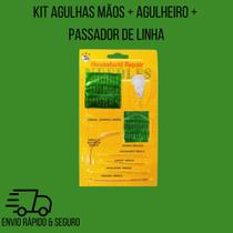 Kit Agulhas Mãos + Agulheiro + Passador de Linha