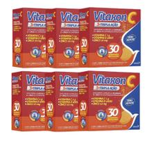 Kit Airela Vitaxon C 3+ Tripla Ação Sabor Laranja Com 6 Unidades De 30 Comprimidos Efervescentes Cada