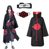Kit Capa Akatsuki Bandana Colar Kunai Shuriken Naruto Cosplay Itachi Manto  na Americanas Empresas