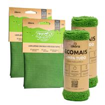 Kit Akora 2 Pano Limpa Vidros e Espelhos 2 Pano Limpa Tudo Ecomais Limpeza Sem Fiapos Só com Água Kit Akora 2 Pano Limpa Vidros e Espelhos 2 Pano Limpa Tudo Ecomais Limpeza Sem Fiapos Só com Água