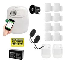 Kit Alarme 8 Sensor Sem Fio De Abertura 2 De Presença