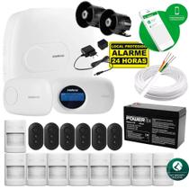 Kit Alarme AMT 2018 E Monitorado com Teclado, 9 Sensores Pet e 2 Sirenes