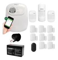Kit Alarme ANM 24 NET Intelbras com 8 Sensores Magnéticos E 2 Sensores De Movimento