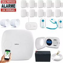 Kit Alarme Casa Comercio Amt 1016net Com Teclado Lcd Com App Para Celular Celular Intelbras